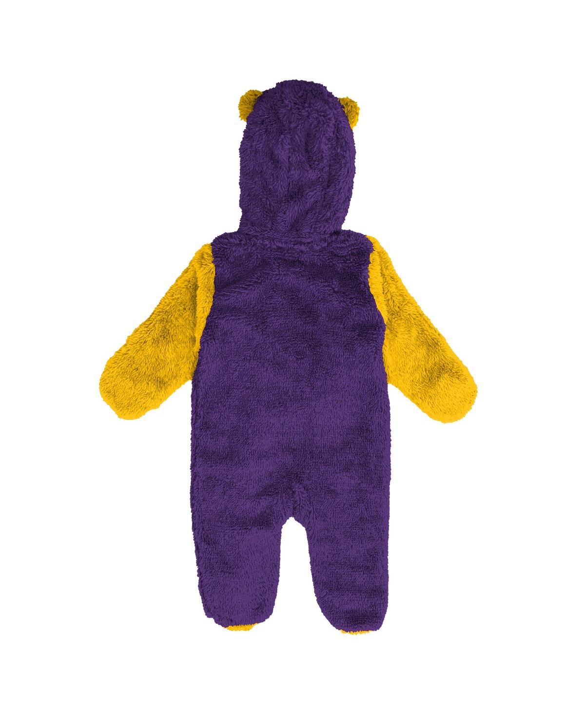 Outerstuff Baby Boys And Girls Purple Minnesota Vikings Stay Napping Fleece Bunting Full-zip Sleeper In Purple