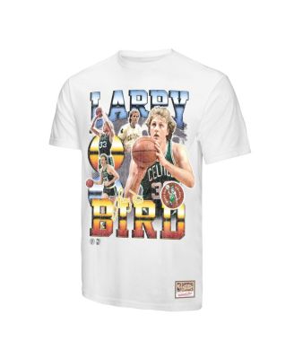 Men's Larry Bird White Boston Celtics Commemorative Collage T-Shirt