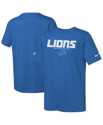 Nike - Big Boys and Girls Blue Detroit Lions Sideline Team Issue T-Shirt