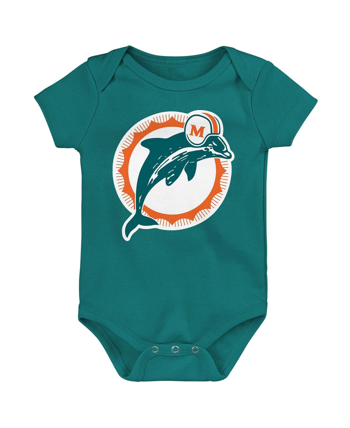 Outerstuff Newborn 3-pack Miami Dolphins Little Tike Bodysuit Set In Multi