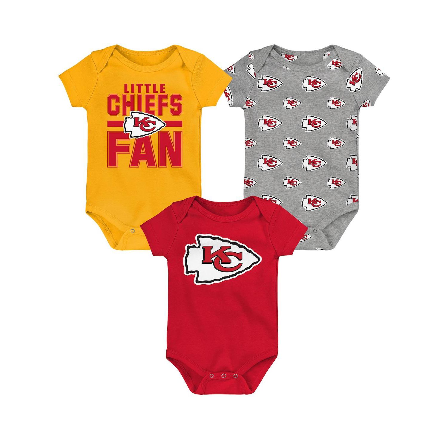 Newborn 3-Pack Kansas City Chiefs Little Tike Bodysuit Set