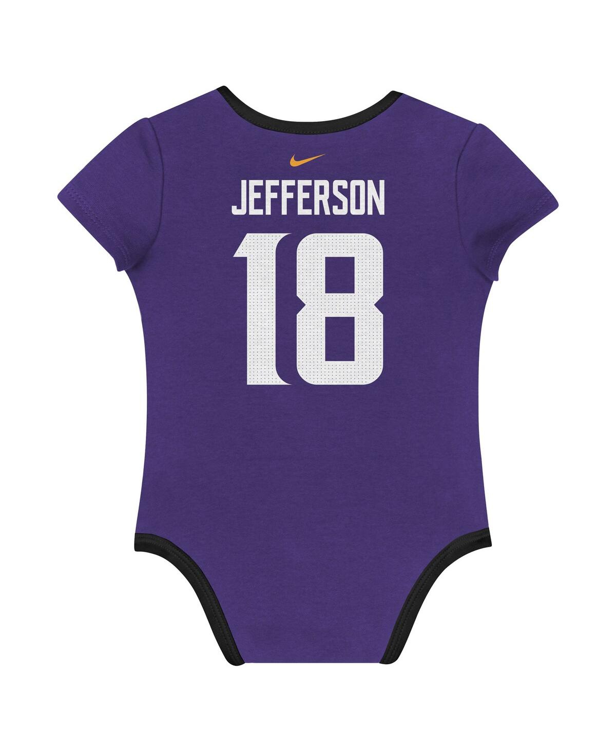 Nike Baby Boys And Girls 3-pack Justin Jefferson Minnesota Vikings Name Number Bodysuit Set In Multi