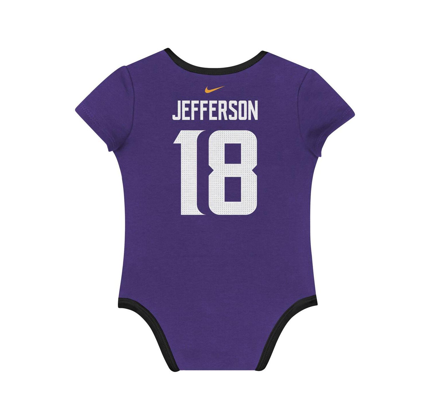 Baby Boys and Girls 3-Pack Justin Jefferson Minnesota Vikings Name & Number Bodysuit Set