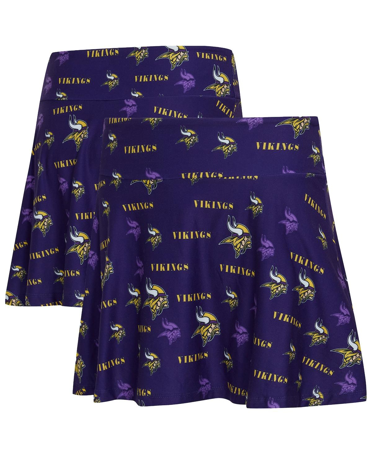 Concepts Sport Women's Purple Minnesota Vikings Mosaic Allover Print Skort In Purple
