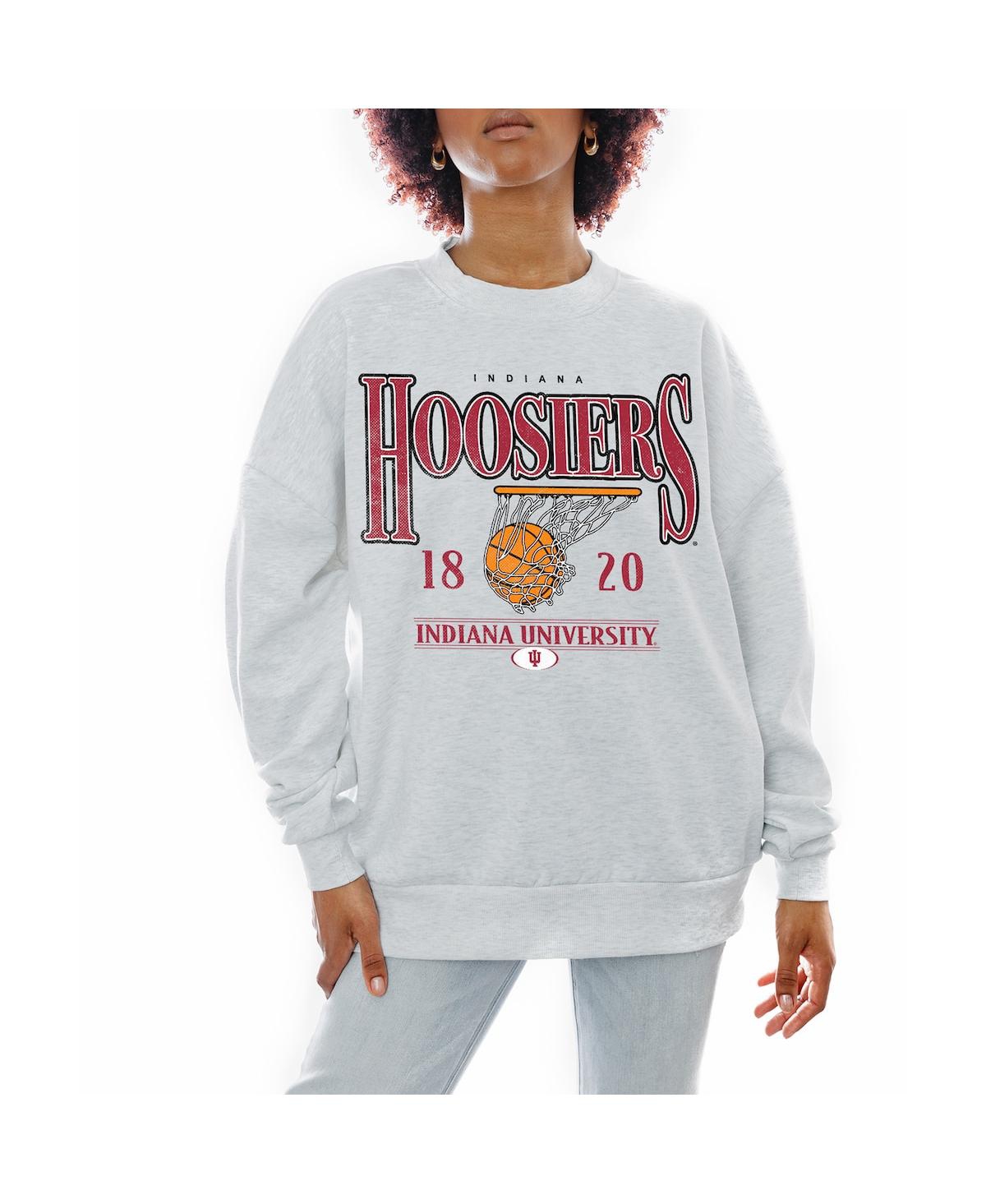 Gameday Couture Women's Gray Indiana Hoosiers Basketball Premium Fleece Drop Pullover Sweatshirt In Gray
