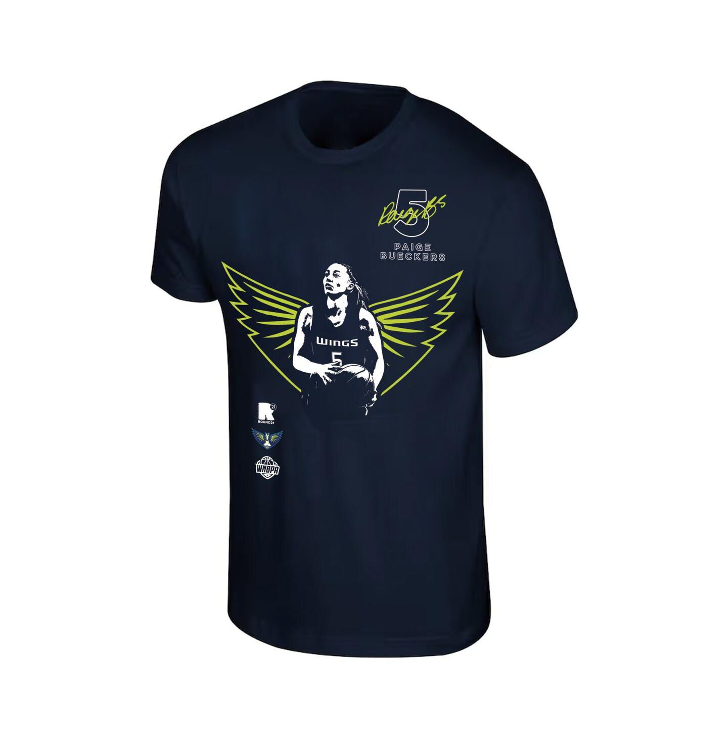 Футболка Round21 Paige Bueckers Navy Dallas Wings 2025 WNBA Draft Night T-Shirt — фото 2