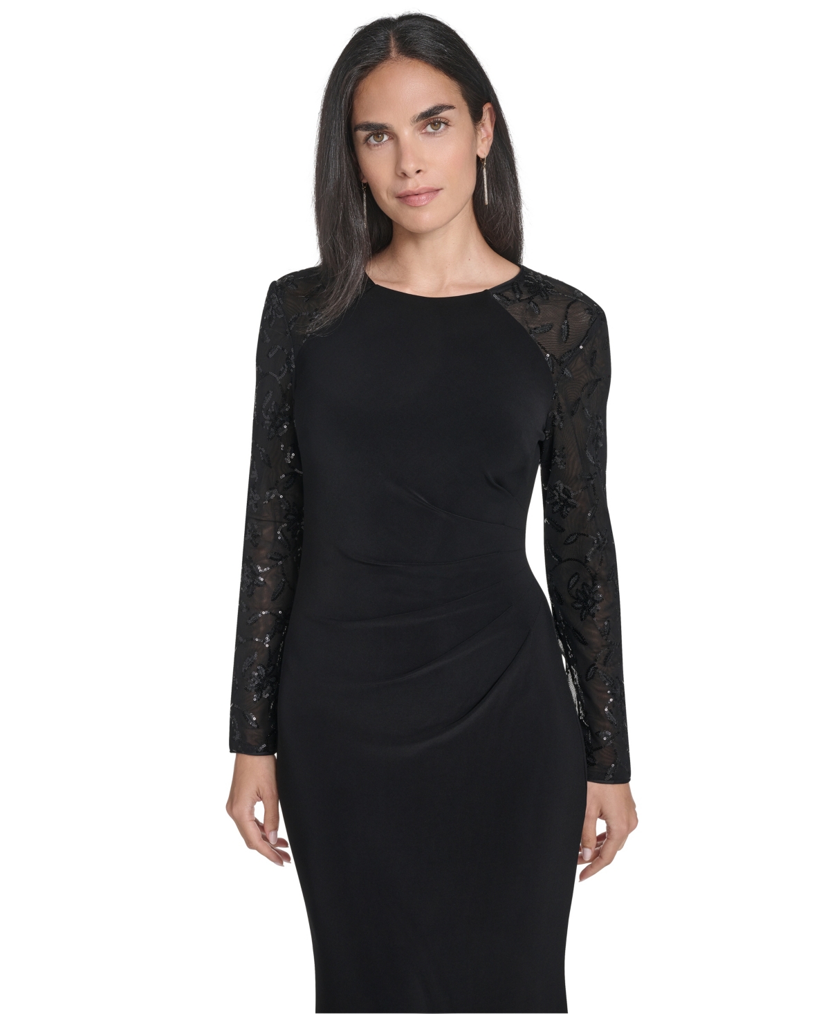 Jessica Howard Women's Raglan Sleeve Gown In Black