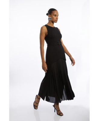 Women's Jersey Pleated Maxi Dress