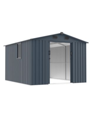 8x10 Metal Outdoor Storage Shed - Dark Grey