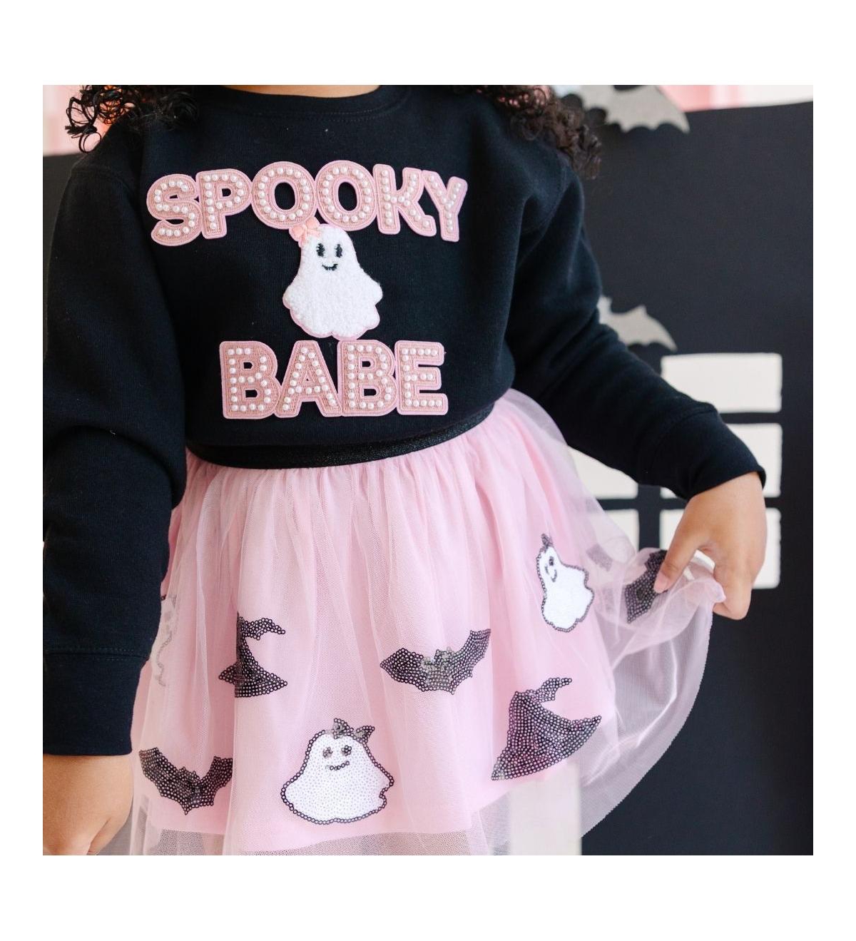 Sweet Wink Baby Girls Spooky Babe Patch Halloween Sweatshirt