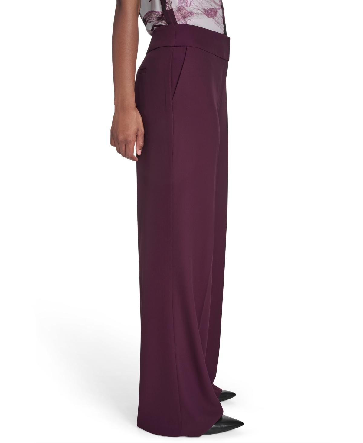 Calvin Klein Women's Wide Leg Pants In Purple