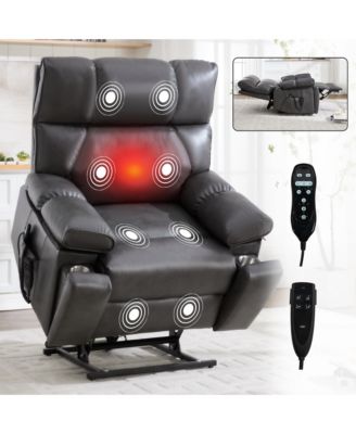 Massage Dual Motor Infinite Position Recliners Electric Lift Chair with Cup Holders and Power-Remote