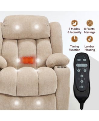 Power Lift Chair Recliner with 8-Point Vibration Massage and Lumbar Heating