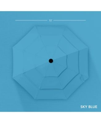 10ft 3-Tier Patio Umbrella, Market Sun Shade w/ Tilt Adjustment, Easy Crank