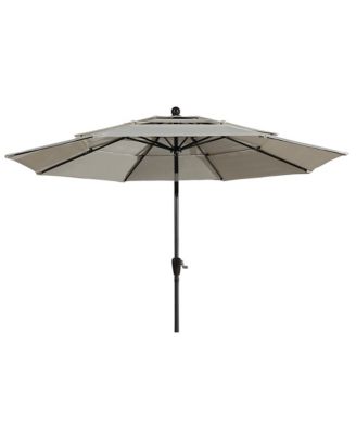 3-Tier Patio Umbrella,10ft Outdoor Patio Table Umbrella Large Umbrella Pool Umbrella For Deck, Pool, Garden, Patio，Red