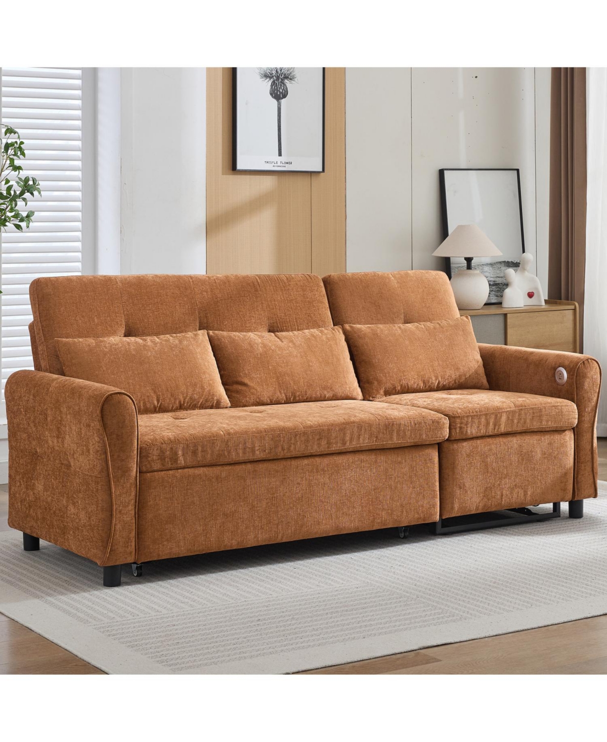 Streamdale Furniture 2-in-1 Sofa Bed with Reversible Recliner