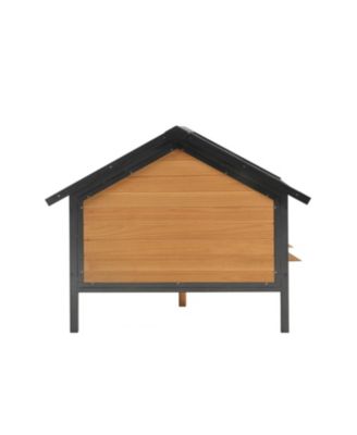 Large Wooden Cabin Dog Kennel with Porch