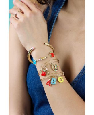 'Teacher's Pet' Multi Charm Textured Bangle