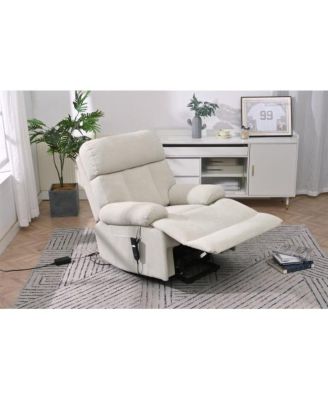 Oversized Fabric Recliner Chair – Electric Power Lift, Remote Control – Elderly Support Seating