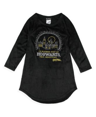 Big Girls Nightgown I'd Rather Stay At Hogwarts Christmas Wizarding World Sleep Pajama