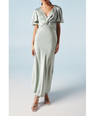 Satin Midi Bridesmaids Dress