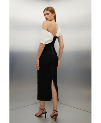 Women's Asymmetric Strap Knit Midi Dress