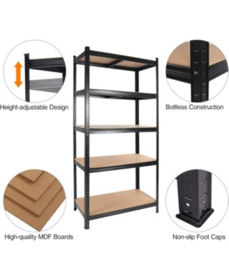 71 Inch Heavy Duty Garage Shelves 2000LBS Capacity 5-Tier Adjustable Storage Rack