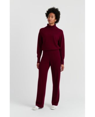Women's Wool & Cashmere Wide Leg Track Pant