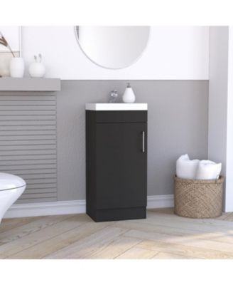 Madrid 16"" Bathroom Vanity Black MDF