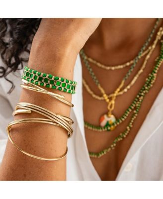 Josie enamel bracelet small with loop latch coral