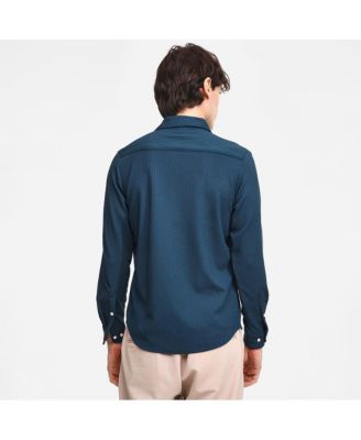 Men's Aegean Blue Stripe-Creased Shirt