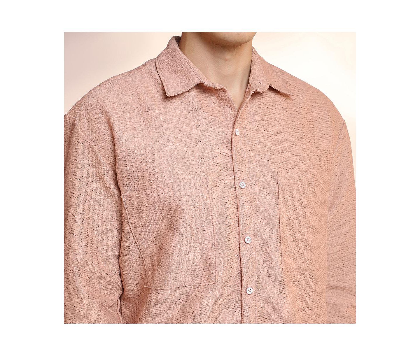 Мужская рубашка Cahoot Campus Sutra Chevron-Woven Utility, цвет: Розовый — фото 7