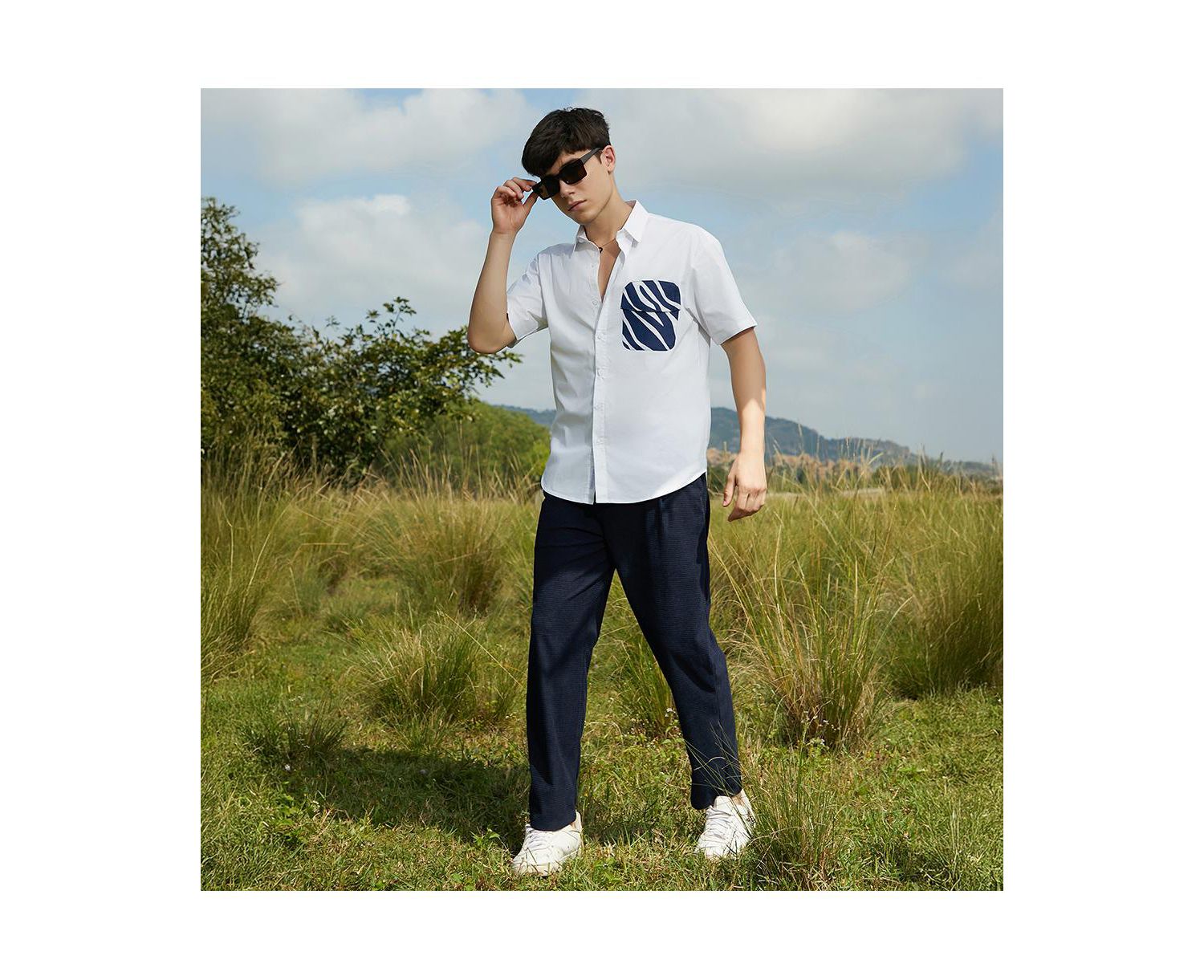 Men's Zebra-Block Shirt