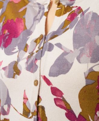 Women's Floral Crewneck Cardigan