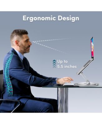 Adjustable Laptop Stand with 360° Rotating Base Ergonomic Riser Holder