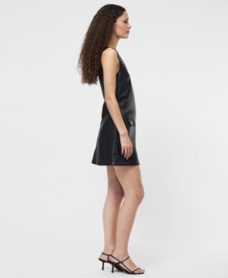 Faux Leather Women's Sleeveless Dress