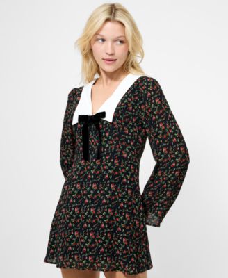 Women's Printed Long Sleeve Mini Dress
