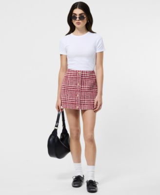 Women's Chequered A-line Mini Skirt