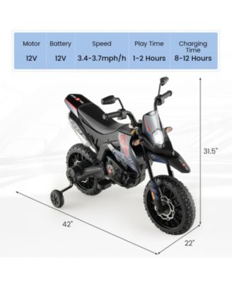 12V Licensed Aprilia Kids Ride On Motorcycle Electric Dirt Bike with Light & Music