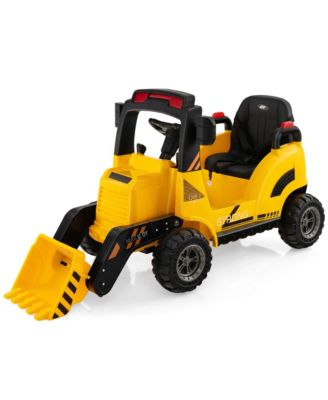 12V Kids Ride On Construction Tractor with Horn & Music & Tail LED Lights