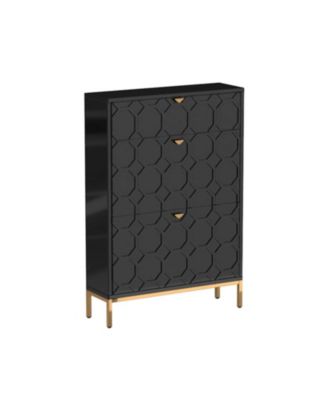 Shoe Storage Cabinet,Modern Shoe Storage Cabinet with 3 Flip Drawers,Freestanding Hidden Slim Narrow Shoe Rack Cabinet for Entryway,Hallway
