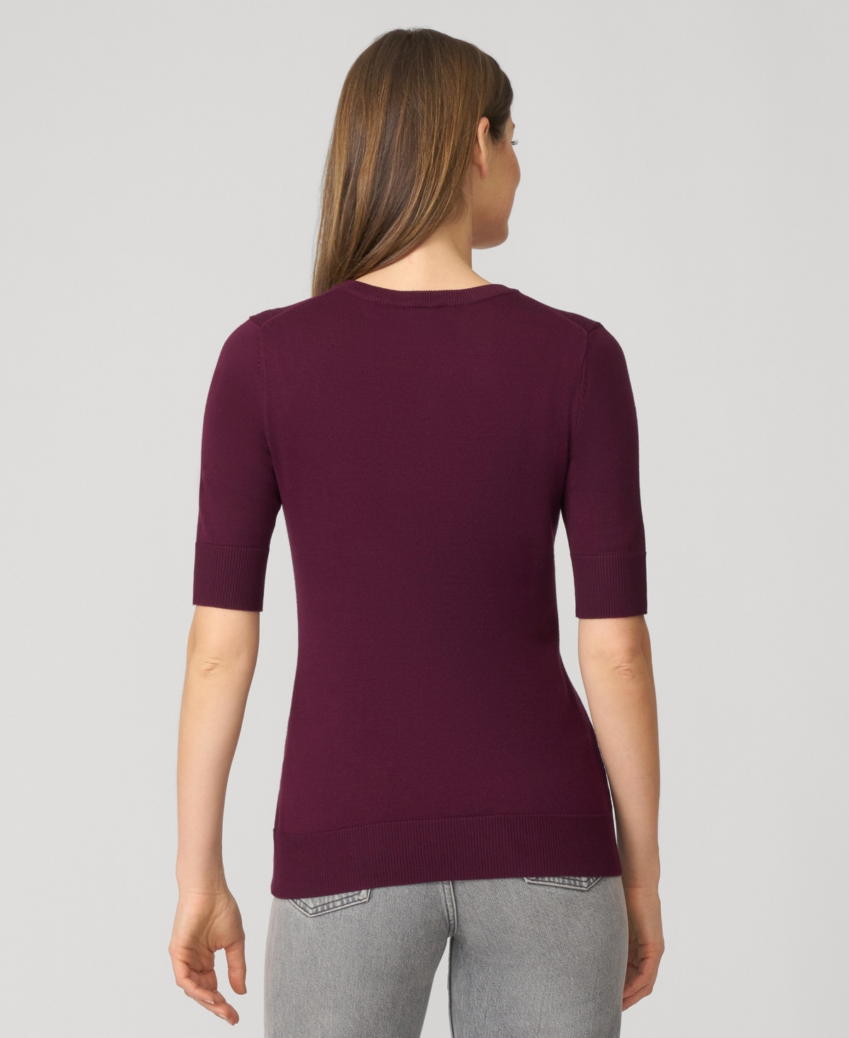 Cable & Gauge Women's Elbow Sleeve Crewneck Sweater