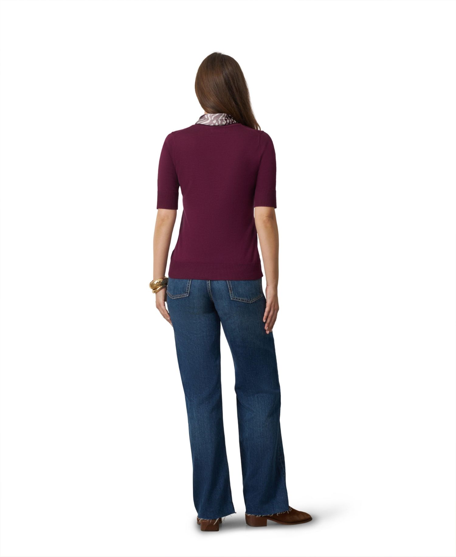 Women's Elbow Sleeve Crewneck Sweater