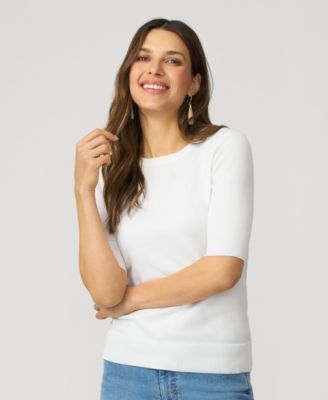 Women's Elbow Sleeve Crewneck Sweater