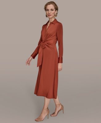 Women's Tie Front Shirt Dress