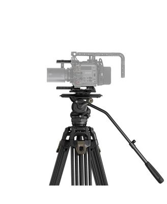 Cine CT12 Fluid Head with 3-Section Carbon Fiber Tripod, 26.5 lbs Capacity, Space Gray