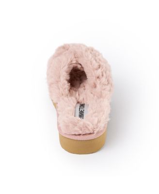 Women's Teddy Crossband Faux Fur Slippers
