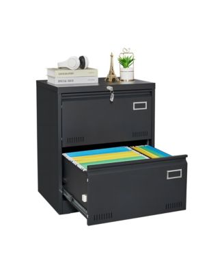 Filing Cabinet Lateral File Cabinet 2 Drawer with Lock Metal File Cabinets Three Drawer Office Cabinet for Legal/Letter/A4/F4