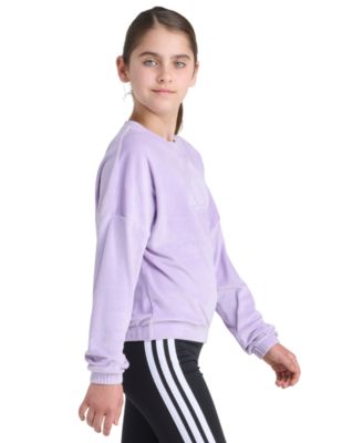 Big Girl S-XL Long Sleeve Velour Crewneck Pullover Sweatshirt