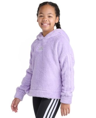 Big Girls' S-XL Long Sleeve 3-Stripes Fleece Pullover Hoodie